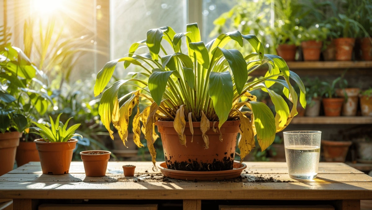 Señales de trasplante de plantas