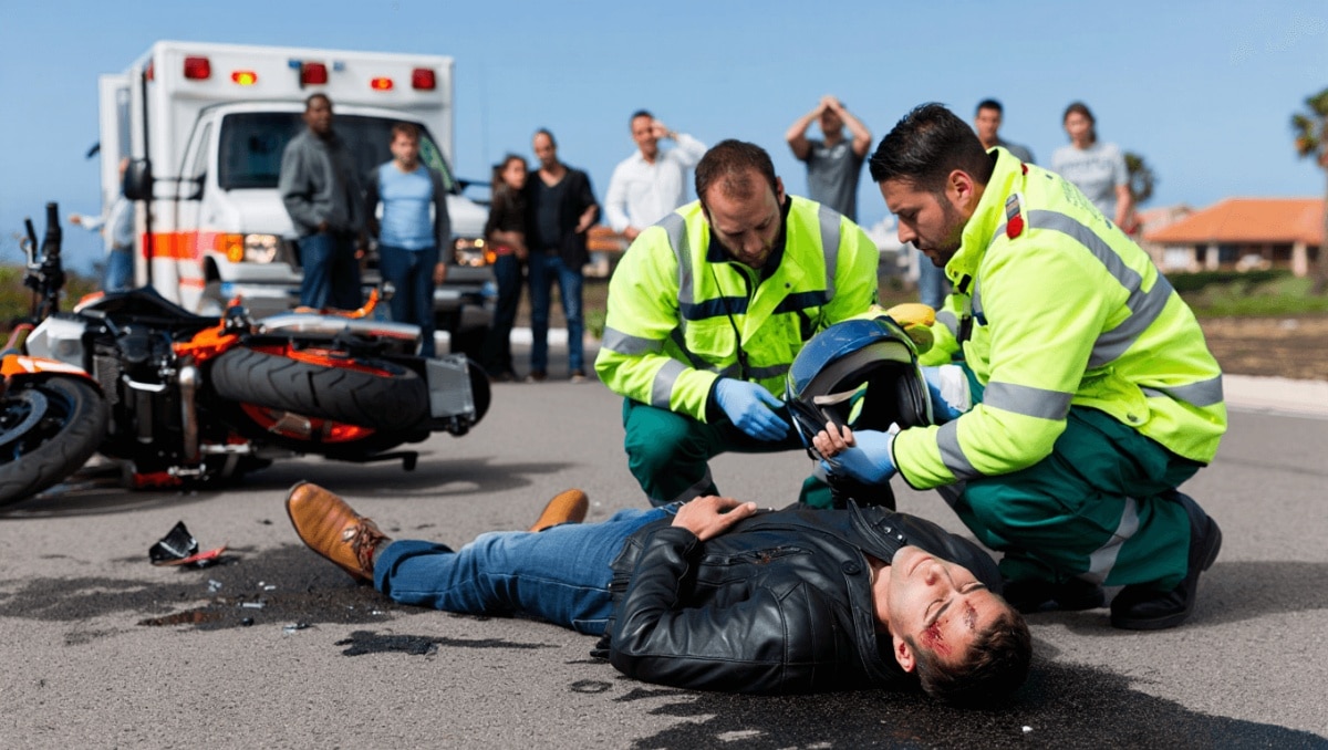 Un motorista resulta herido tras sufrir una caída en Agaete