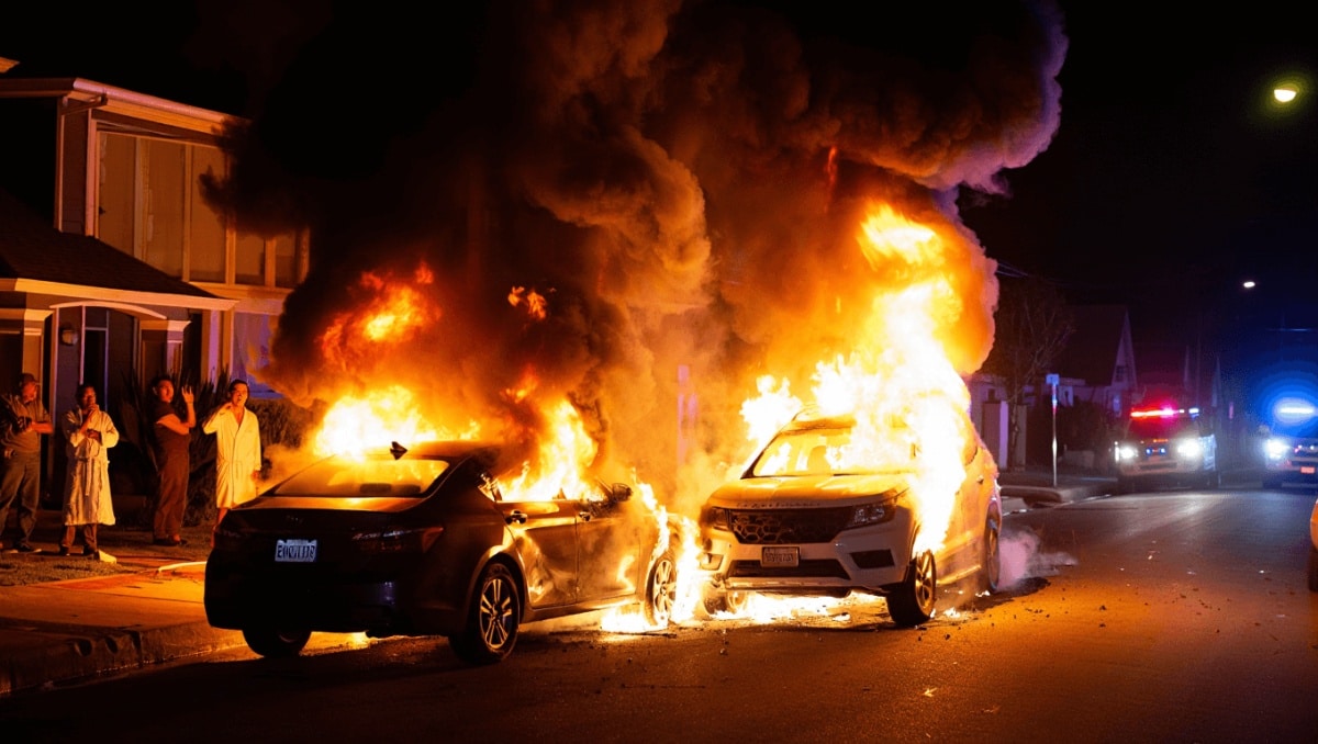 El incendio nocturno de dos vehículos provoca el susto entre los vecinos de Juan Rejón