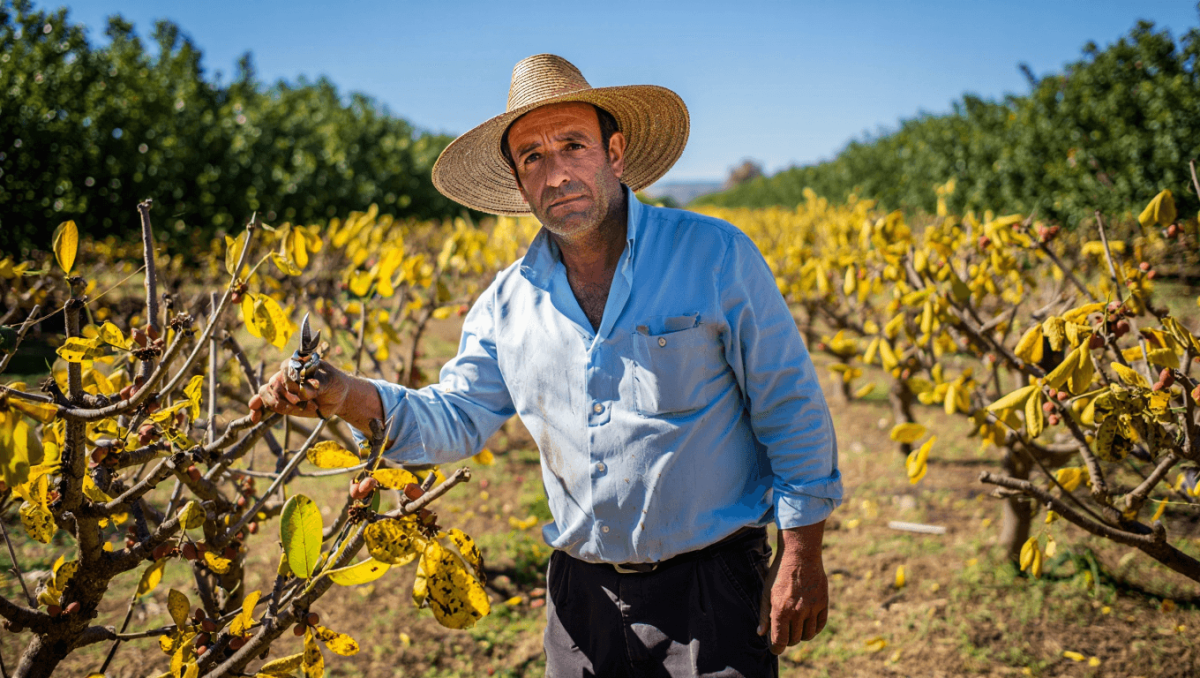 Poda de pistachos en Albacete