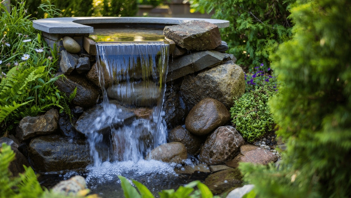 Cascada de jardín fácil y económica
