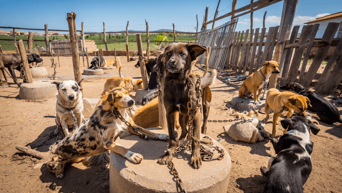 Investigan a un vecino de La Aldea tras hallar 29 perros entre suciedad, cadenas y abandono
