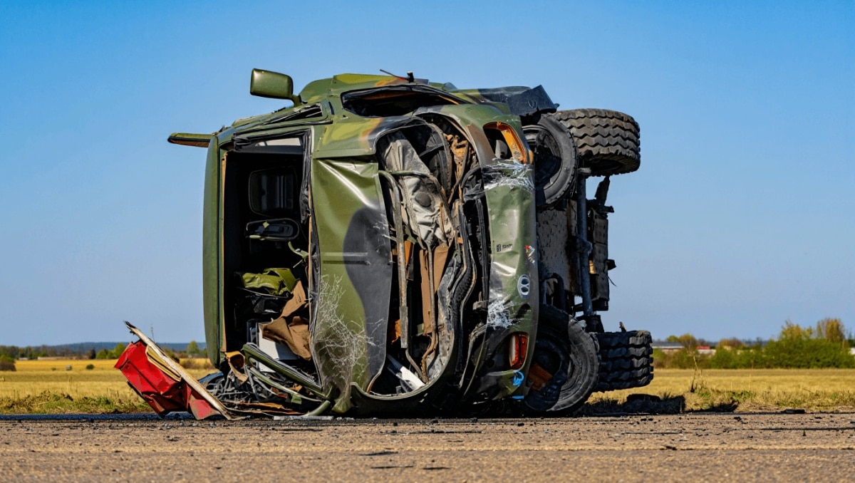 El Ejército destroza un vehículo militar en unas prácticas de vuelo: «Ha sido una buena hostia»