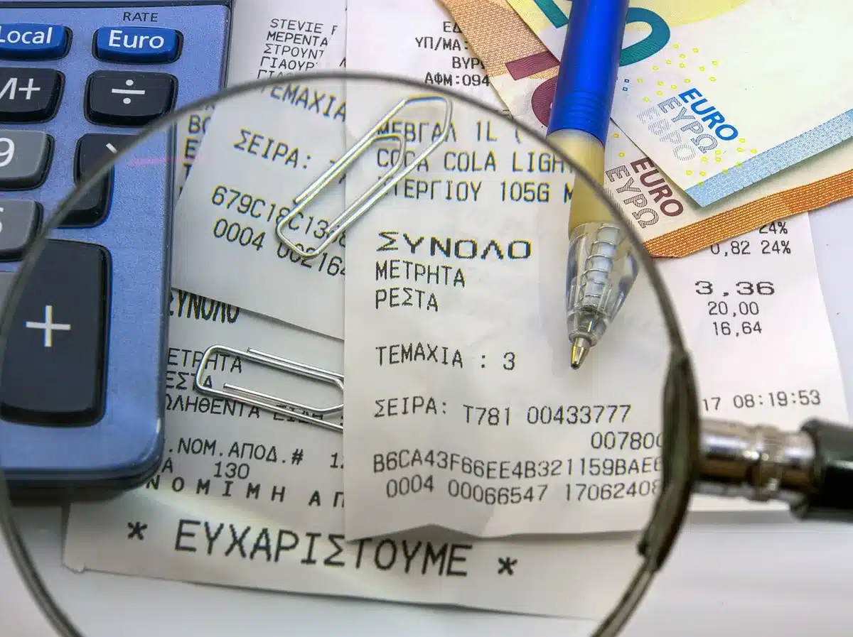 Documentos y recibos de viaje que muestran gastos acumulados