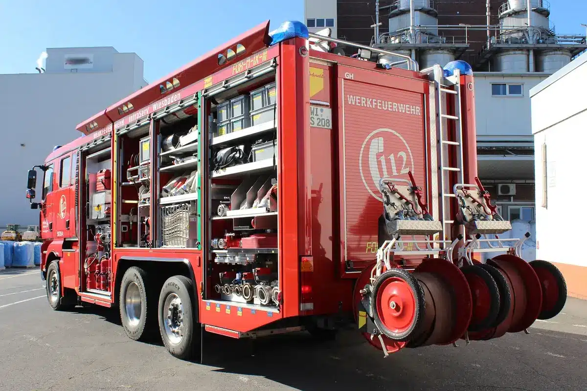 Equipo de emergencias en coordinación sobre un mapa de incendios