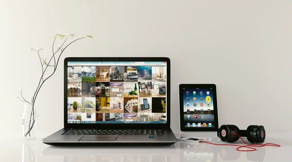 anonymous hands holding a generic smartphone displaying subscription icons on screen, no brand or logos