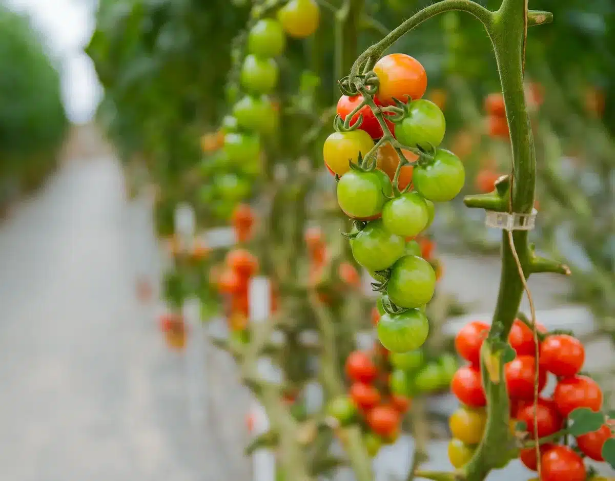 Torres verticales con hortalizas creciendo en espacio reducido