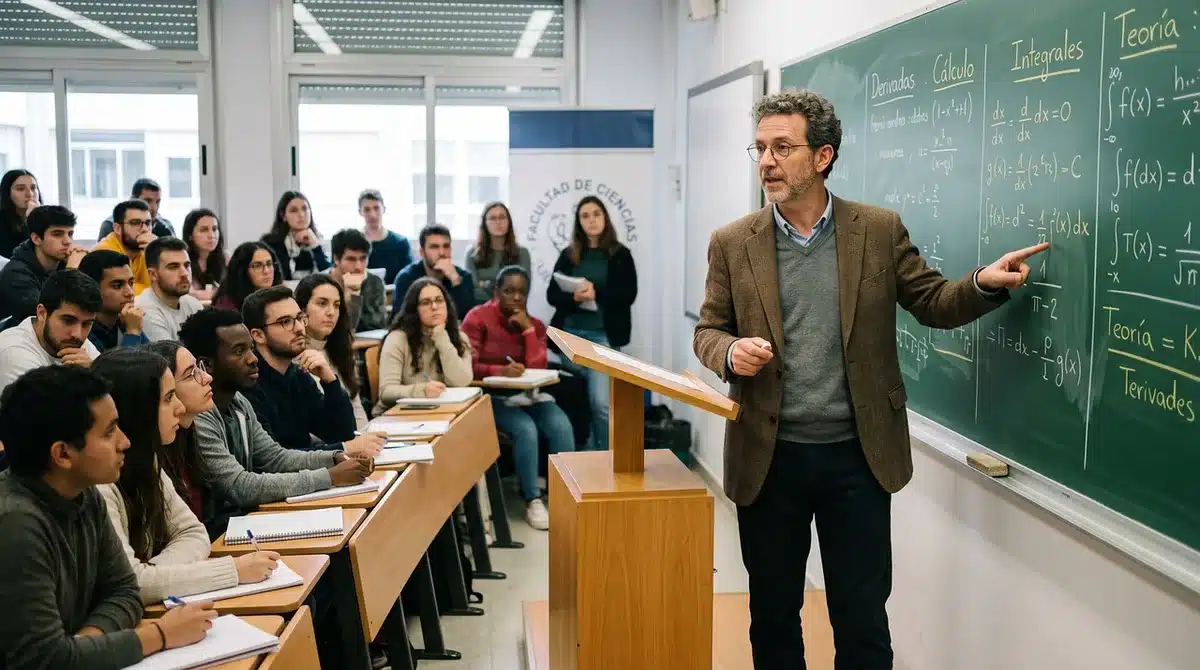 Fachada del campus y cafetería en la calle de Getafe