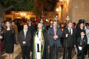 Autoridades Civiles, Religiosas y Militares, presidieron la procesion del VIERNES SANTO en Pulpí.