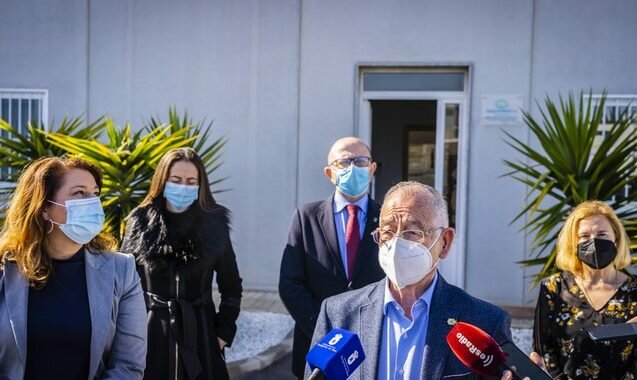 Gabriel Amat y Carmen Crespo, esta mañana en Roquetas de Mar 29012021