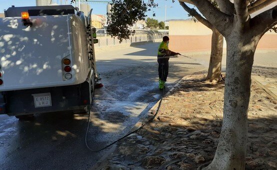 Labores de limpieza y desinfección en Pulpí